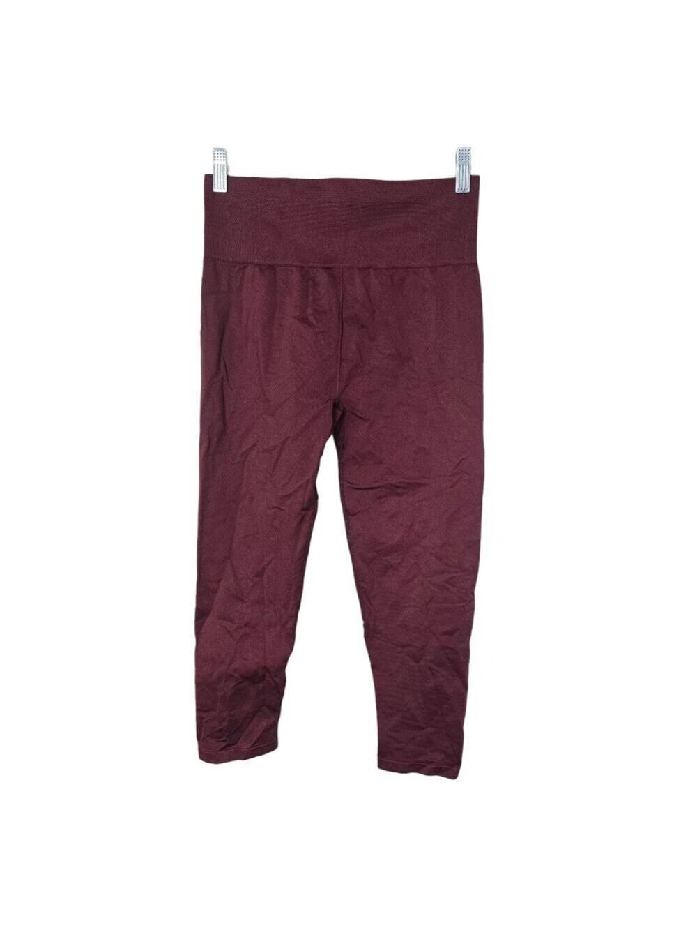 Fabletics Dark Red Cropped Leggings XS